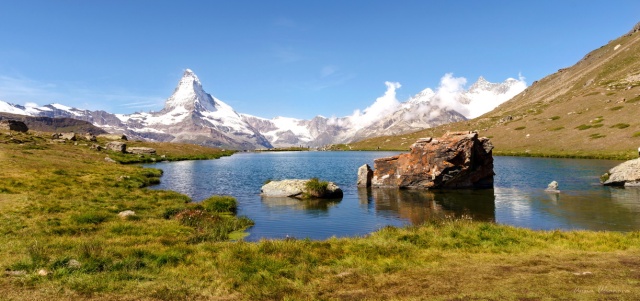 The Gornergrat Lake with the Matterhorn in the background. Photo courtesy of Anna Ulyanova.